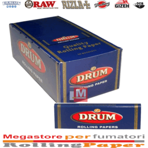 Cartine Drum Blu Regular Corte – Blue Rolling Paper – 50 Libretti