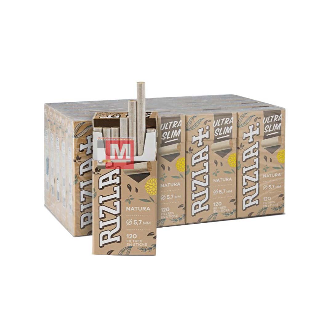 Filtri Rizla Natura Ultra Slim di 5,7mm Ecco – 20 scatole da 120 filtrini