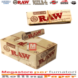 Cartine RAW Organic Hemp 1¼ con Filtri – Naturali in Canapa Bio, 24 Libretti