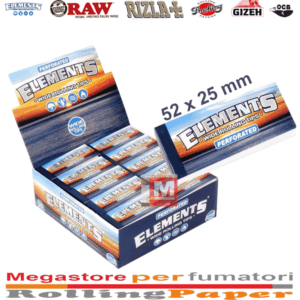 Filtri in Carta Elements Wide Tips King Size Lunghe Perforated – 50 Blocchetti con Linea Guida