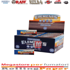 Filtri in Carta Elements Tips Slim Perforated – 50 Blocchetti con Linea Guida