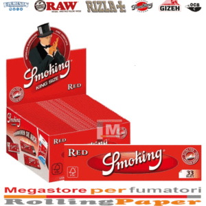 Cartine Smoking Red Rosse King Size Slim – Lunghe Classiche, Box da 50 Libretti