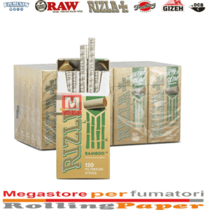 Rizla Bamboo Filtre Ultra Slim di 5,7 mm – 20 scatole da 120 filtri