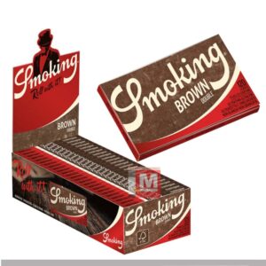 Cartine Smoking Brown Corte Doppie Marroni – Senza Cloro Naturali, Box da 25 Libretti