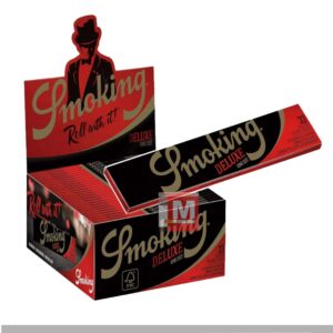 Cartine Smoking Deluxe Nere King Size Slim – Lunghe Black, Box da 50 Libretti