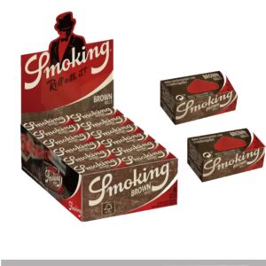 Cartine Smoking Brown Rolls Marrone – King Size Slim Unbleached, Box da 24 Rotoli