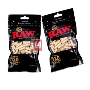 Filtri RAW Black Lunghi Slim 6mm XL Naturali Non Raffinati – 1 Buste da 120 Filtrini