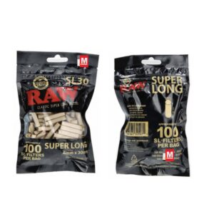Filtri RAW Black Super Lunghi XL Slim SL30 6mm Non Raffinati – 1 Busta da 100 Filtrini Originali