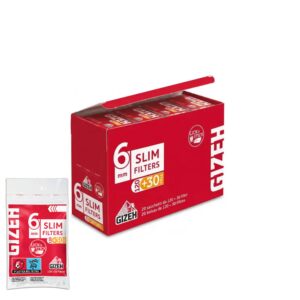 Filtri Gizeh Slim 6mm 120+30 Omaggio – 20 Bustine x 150 (Totale 3000 Filtri)