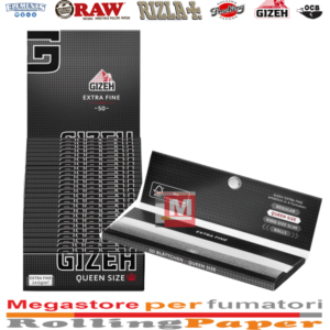 Gizeh Cartine Black Queen Extra Fine – 1 1/4 Medium a Combustione Lenta