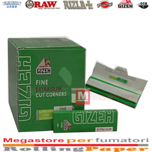 Gizeh Cartine Fine Extra Slim Corte – Verdi 50 Libretti a Combustione Lenta