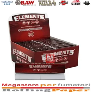 Elements Cartine Connoisseur Red King Size Slim + Filtri in Carta – 24 Libretti