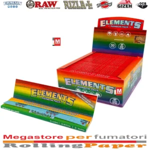 Elements Cartine Rainbow Lunghe King Size Slim – 50 Libretti