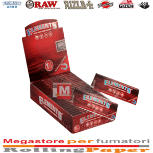 Elements Cartine Red Medium 1¼ Corte Rosse – Canapa Hemp – 25 Libretti