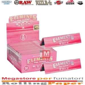 Elements Cartine Rosa King Size Slim – Zuccherine Dolci – 50 Libretti