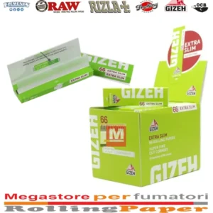 Gizeh Cartine Super Fine Corte Extra Slim Verdi – Box da 50 Libretti