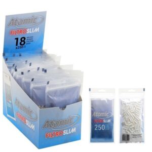 Filtri Atomic Slim 6mm – In Busta, 18 x 250 Filtri (Totale 4500 Filtrini)