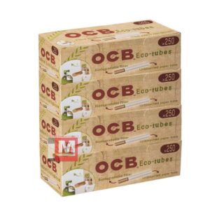 Tubetti OCB Eco King Size 8mm con Filtro – 4 Box x 250 Tubi (Naturale – Carta Non Sbiancata)